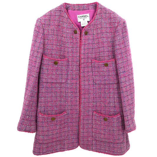 Chanel 1997 Single Breasted Coat Pink #46