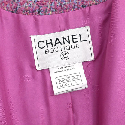 Chanel 1997 Single Breasted Coat Pink #46