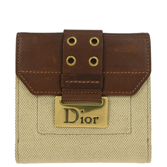 Christian Dior Beige Canvas Street Chic Wallet