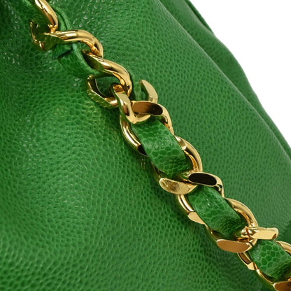 Chanel Green Caviar Bucket Shoulder Bag
