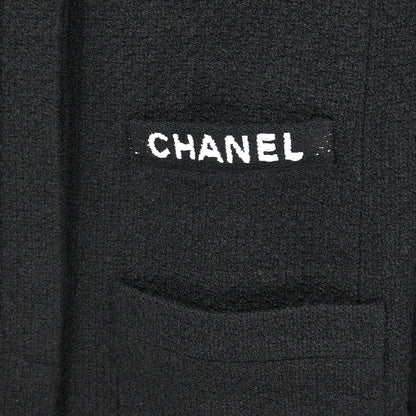 Chanel 1995 Single Breasted Collarless Jacket Black #40