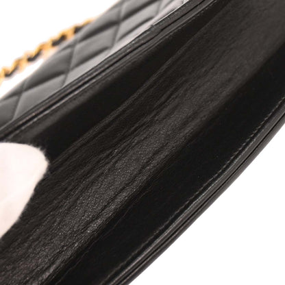 Chanel 1994-1996 Black Lambskin Paris Shoulder Bag