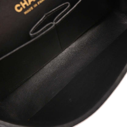 Chanel 2008-2009 Black Calfskin Medium Classic Double Flap Shoulder Bag