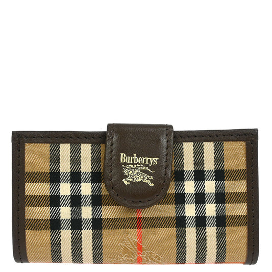 Burberrys Beige House Check Four Hook Key Case Small Good