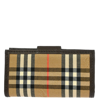 Burberrys Beige House Check Four Hook Key Case Small Good