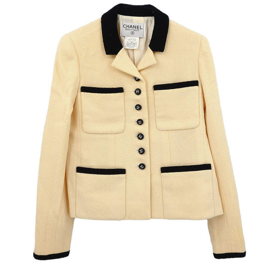 Chanel 1996 Single Breasted Jacket Off-white #38
