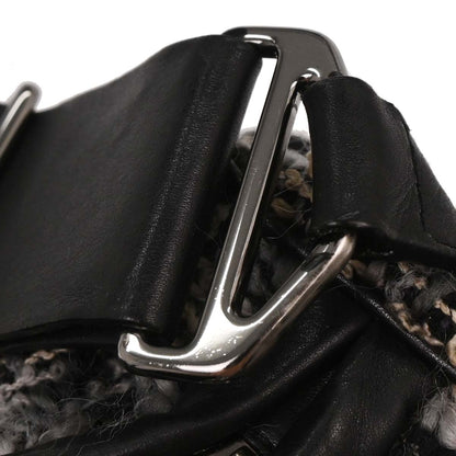 Chanel 2005-2006 Black Tweed Camellia Shoulder Bag