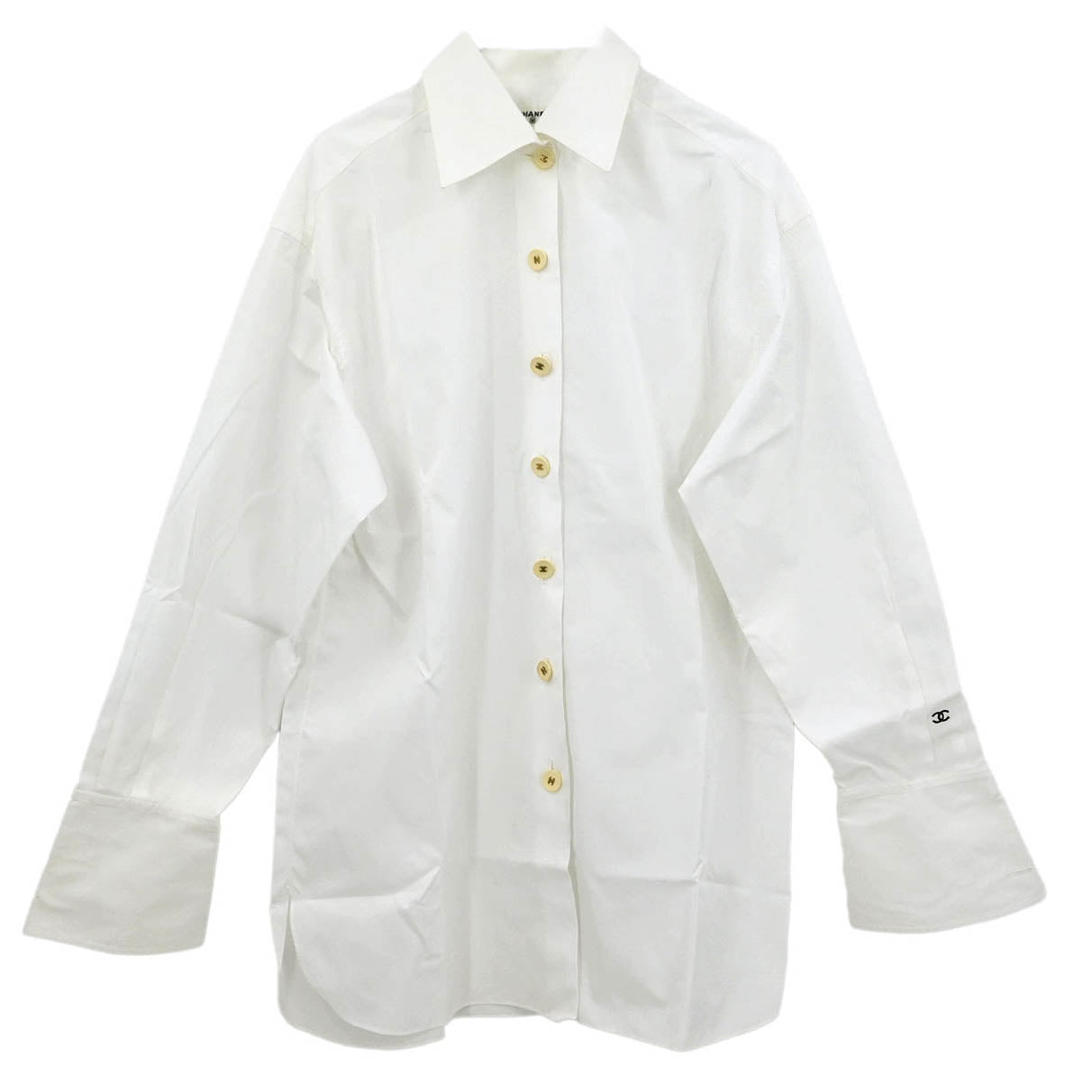 CHANEL ホワイトリネンボタンシャツ　80s CHANEL ホワイトリネンボタンシャツ 80s