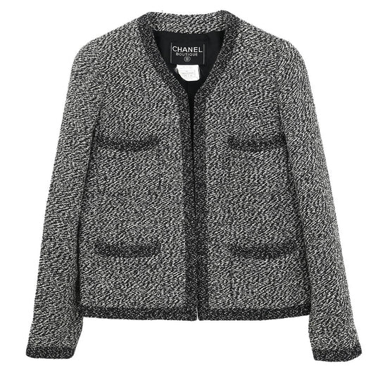 Chanel 1997 Collarless Jacket Black #36