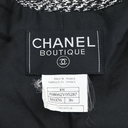 Chanel 1997 Collarless Jacket Black #36