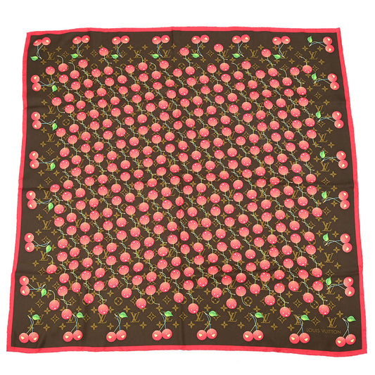 Louis Vuitton Brown Monogram Cherry Scarf 85 M71962 Small Good