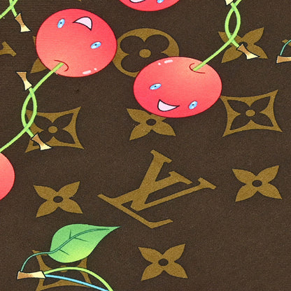 Louis Vuitton Brown Monogram Cherry Scarf 85 M71962 Small Good