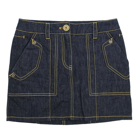 Louis Vuitton Denim Skirt Indigo #36