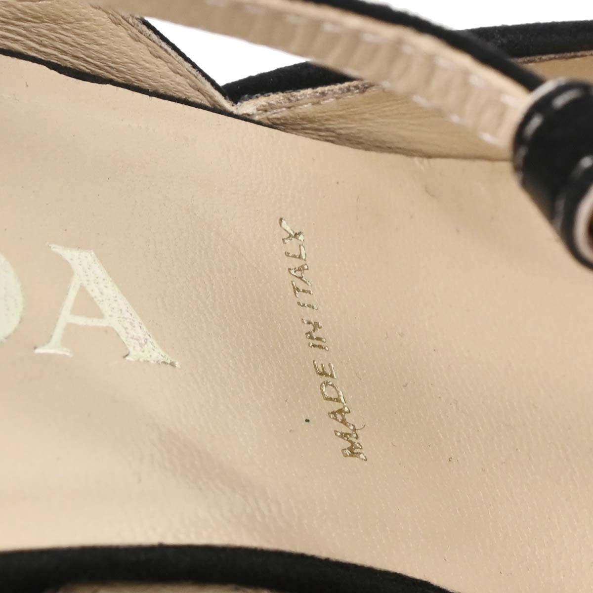 PRADA ブラックオープントゥハイヒールサンダル36 2/1 Prada * Black Suede Shoes Sandals Mules #36 1/2 – AMORE