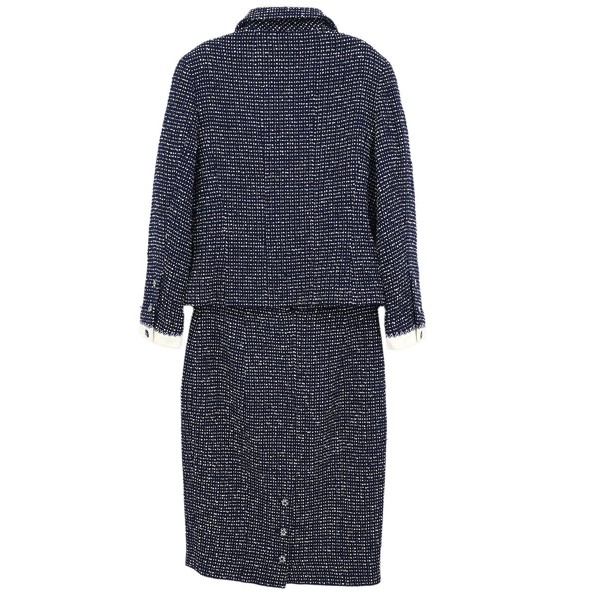 Chanel 1996 Setup Suit Jacket Skirt Navy #38