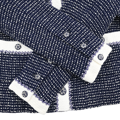 Chanel 1996 Setup Suit Jacket Skirt Navy #38