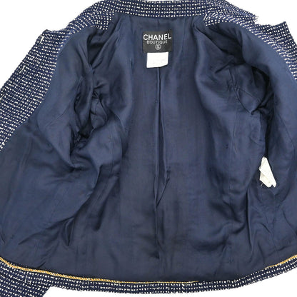Chanel 1996 Setup Suit Jacket Skirt Navy #38