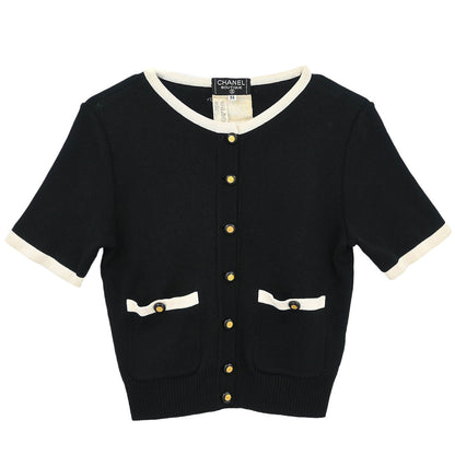 Chanel Short Sleeve Cardigan Black #38