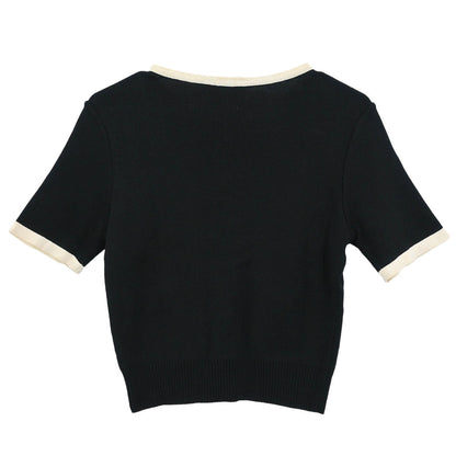 Chanel Short Sleeve Cardigan Black #38