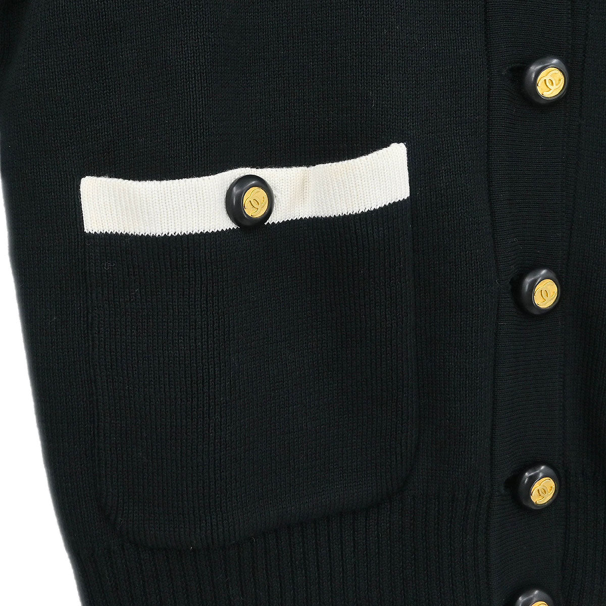Chanel Short Sleeve Cardigan Black #38