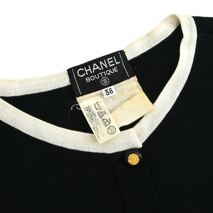 Chanel Short Sleeve Cardigan Black #38