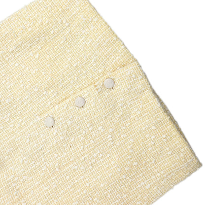 Chanel 1996 Setup Suit Collarless Jacket Skirt Off-white #38