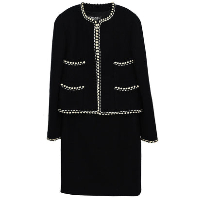 Chanel 1994 Setup Suit Jacket Skirt Black #38