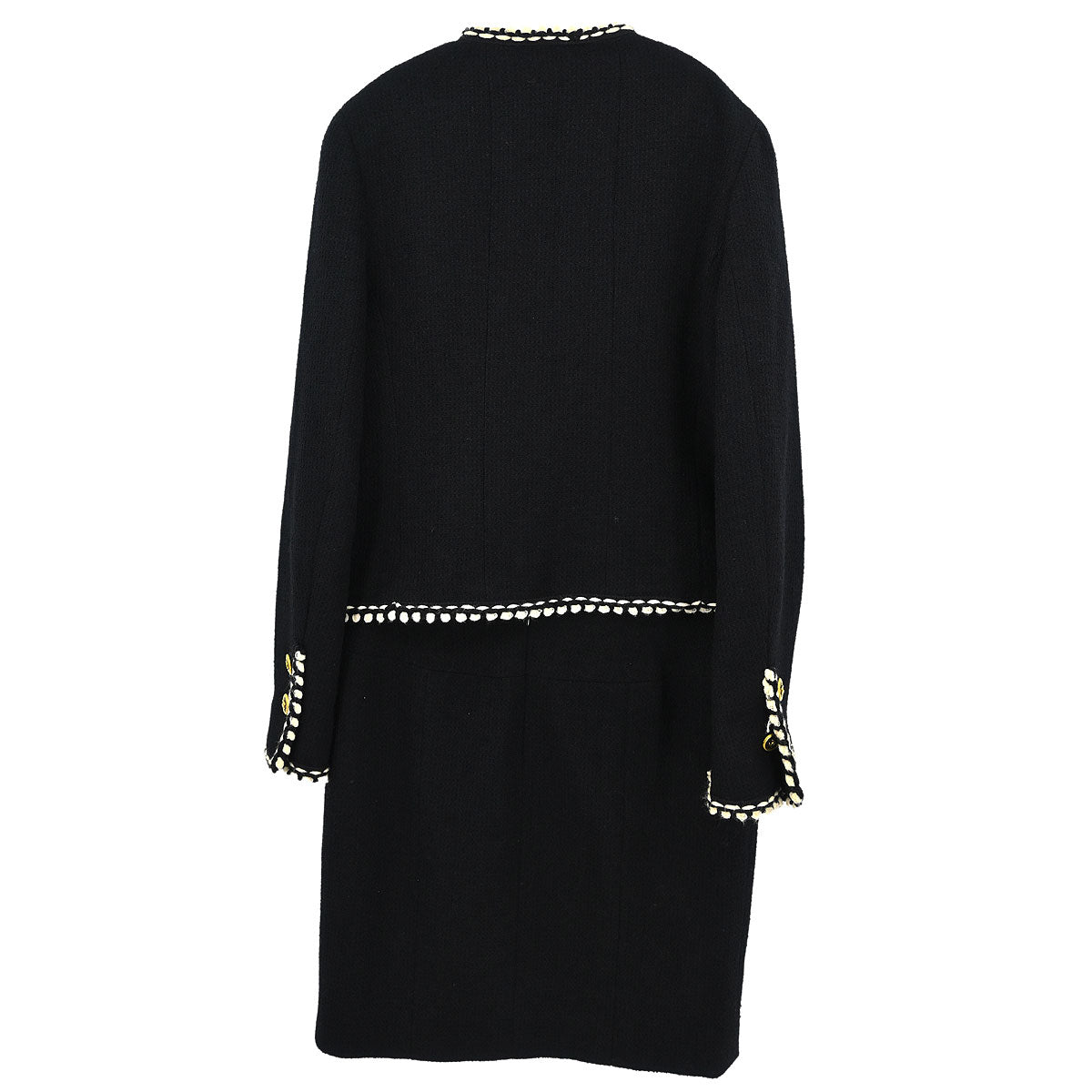 Chanel 1994 Setup Suit Jacket Skirt Black #38