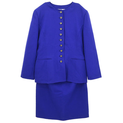 Christian Dior Setup Suit Jacket Skirt Purple #40–42