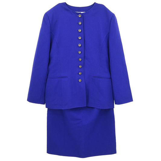 Christian Dior Setup Suit Jacket Skirt Purple #40–42