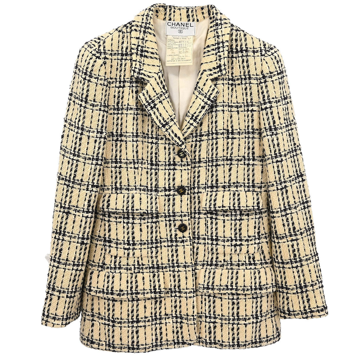 Chanel 1995 Single Breasted Jacket Off-white #42