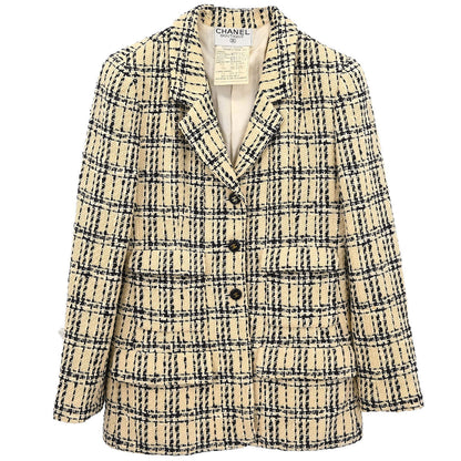 Chanel 1995 Single Breasted Jacket Off-white #42