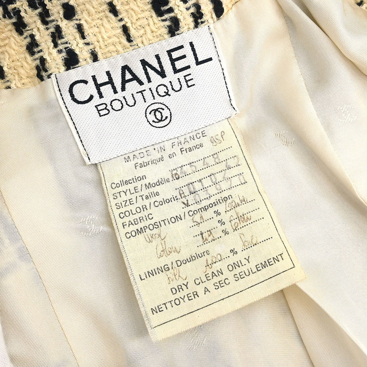 Chanel 1995 Single Breasted Jacket Off-white #42
