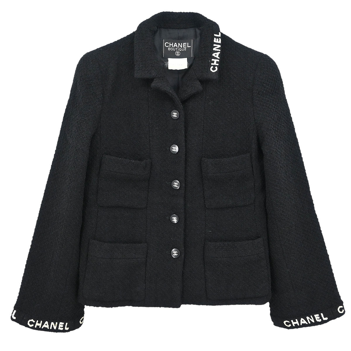 Chanel 1995 Single Breasted Jacket Black #38 – AMORE Vintage