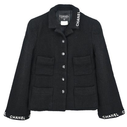 Chanel 1995 Single Breasted Jacket Black #38
