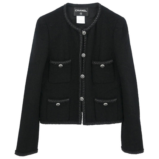 Chanel 2008 Single Breasted Jacket Black #38