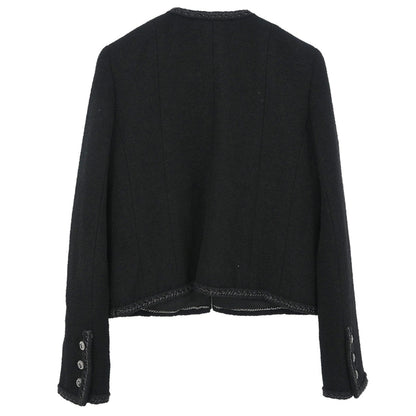 Chanel 2008 Single Breasted Jacket Black #38
