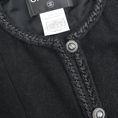 Chanel 2008 Single Breasted Jacket Black #38