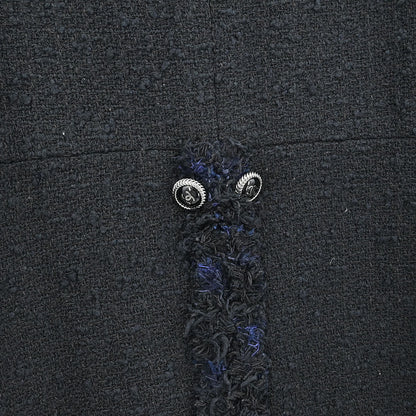 Chanel 2007 Collarless Single Breasted Jacket Black #38