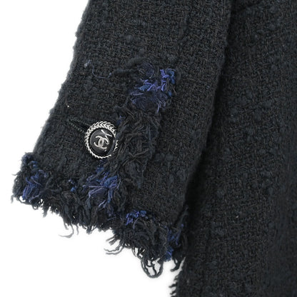 Chanel 2007 Collarless Single Breasted Jacket Black #38
