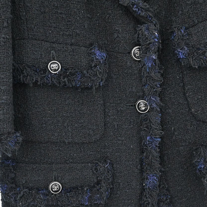 Chanel 2007 Collarless Single Breasted Jacket Black #38