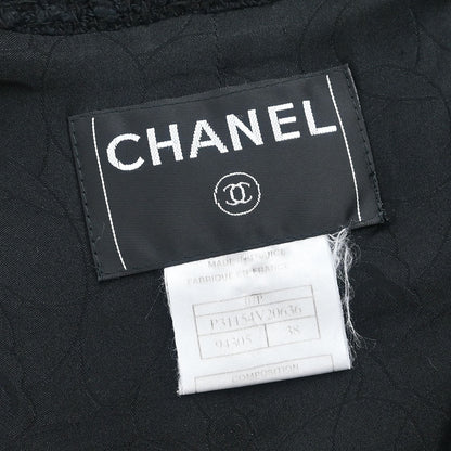 Chanel 2007 Collarless Single Breasted Jacket Black #38
