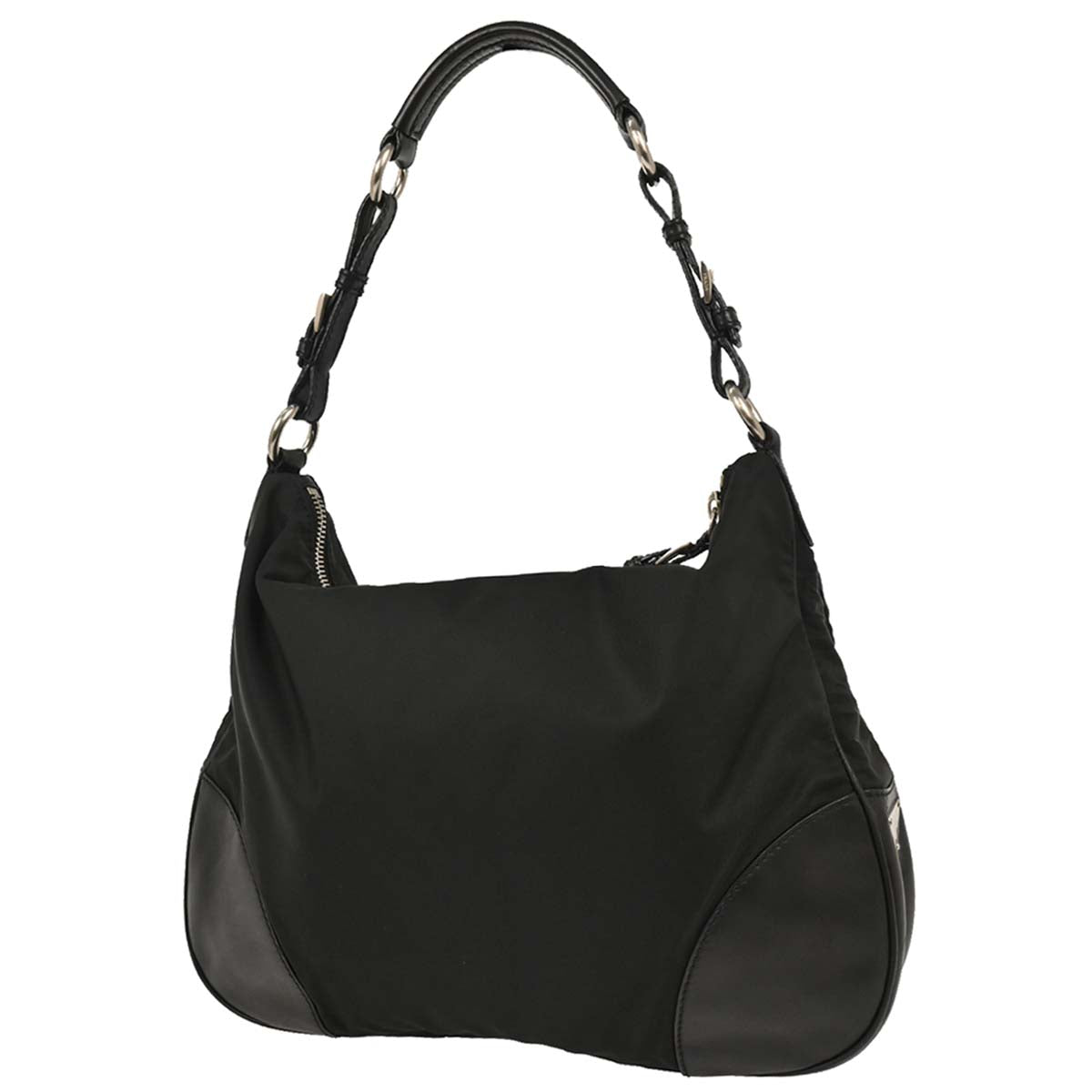 Prada Black Nylon Hobo Handbag