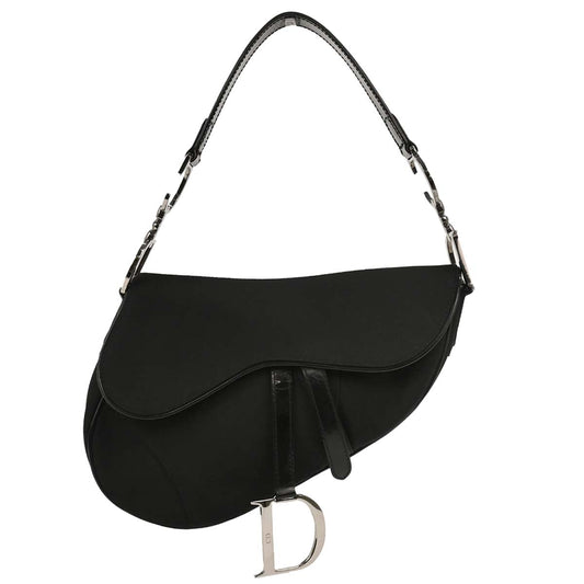 Christian Dior Black Nylon Saddle Handbag