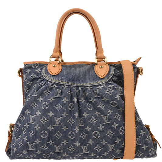 Louis Vuitton 2007 Monogram Denim Neo Cabby GM 2way Shoulder Tote Bag M95350