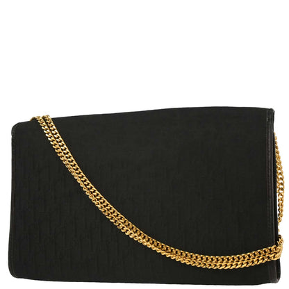 Christian Dior Black Canvas Trotter Shoulder Bag