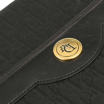 Christian Dior Black Canvas Trotter Shoulder Bag