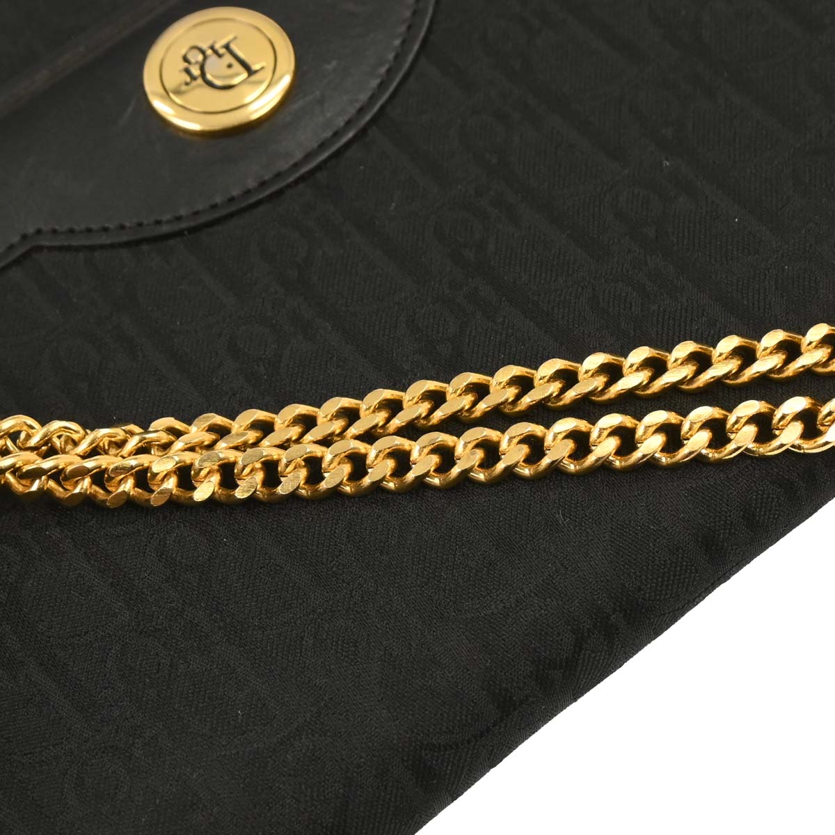 Christian Dior Black Canvas Trotter Shoulder Bag