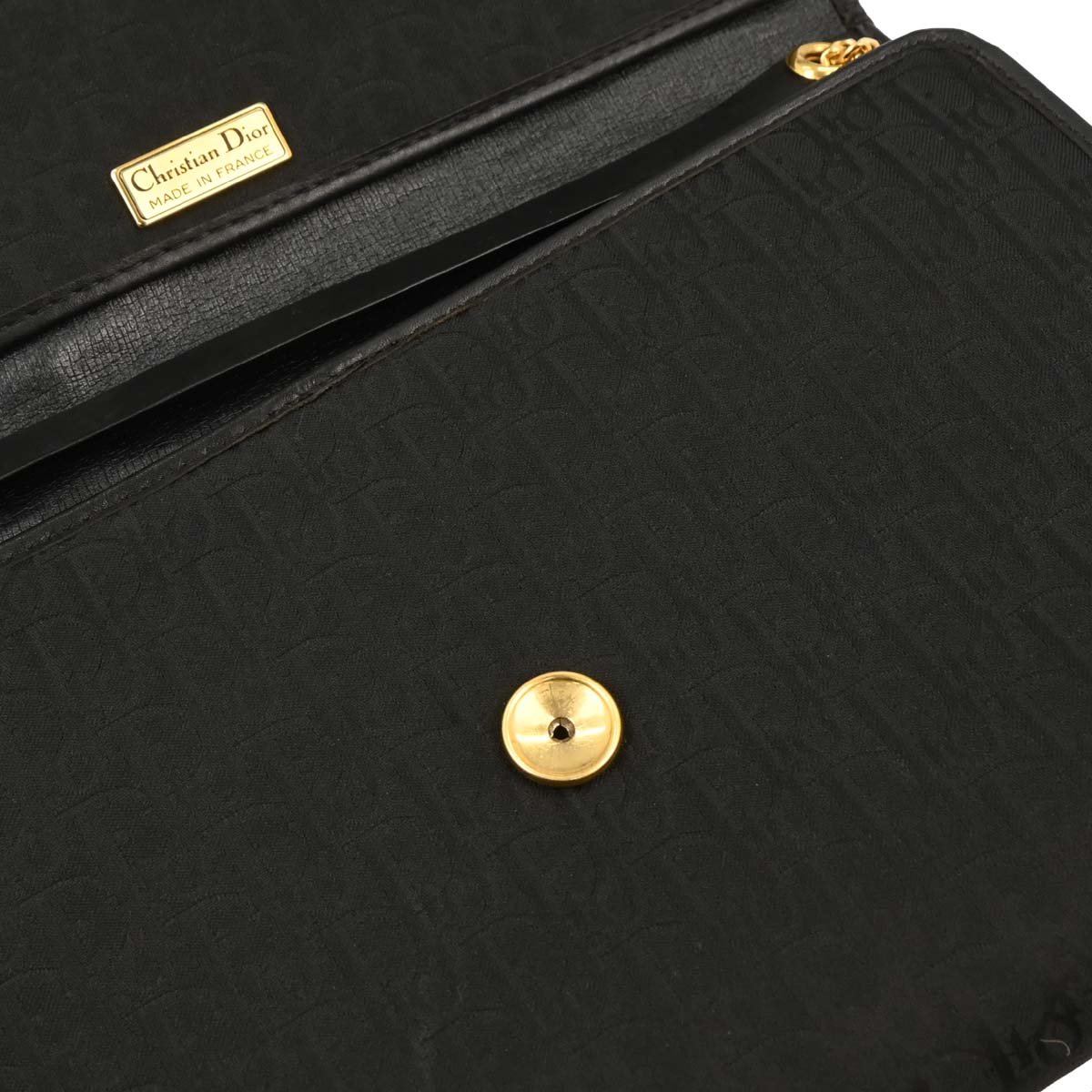 Christian Dior Black Canvas Trotter Shoulder Bag