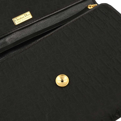 Christian Dior Black Canvas Trotter Shoulder Bag